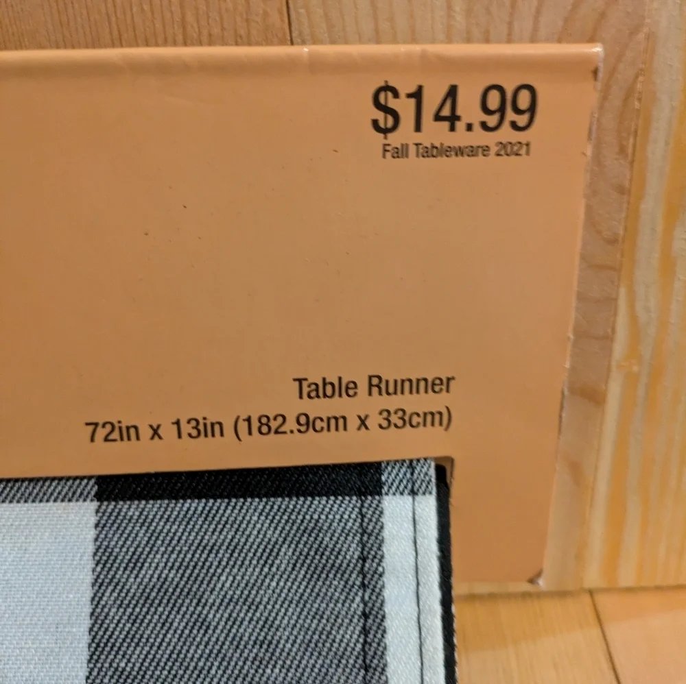 Black and White Checkered Table Runner